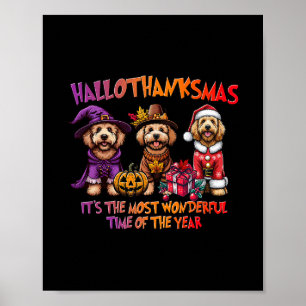 Labradoodle Halloween Thanksgiving Christmas Men W Poster