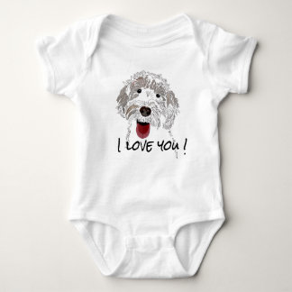 Labradoodle I Love You Baby Bodysuit