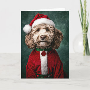 Labradoodle in Festive Christmas Attire Invitation