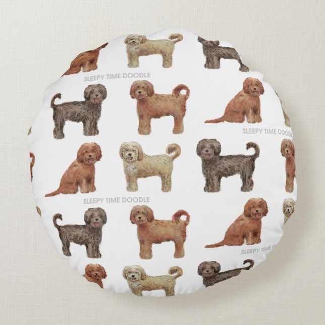 LABRADOODLE LOVE Round Pillow (Back)