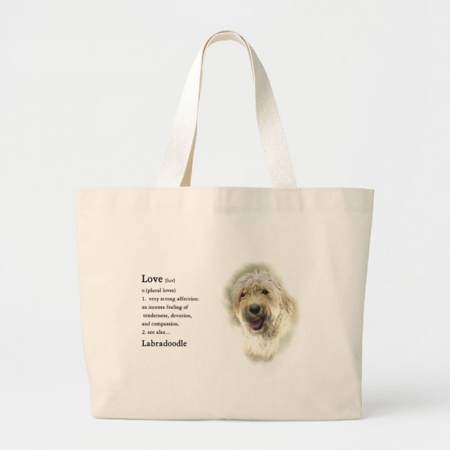 Labradoodle Lovers Gifts Large Tote Bag (Front)