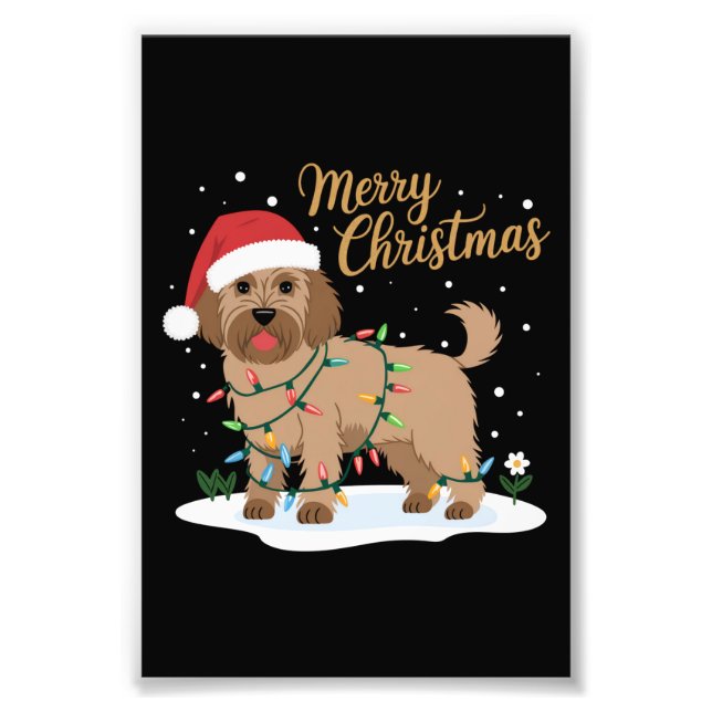 Labradoodle Merry Christmas Funny Xmas Dog Lover Photo Print (Front)