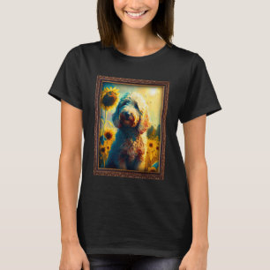 Labradoodle Painting Sunflower Flower Mum Women Fl T-Shirt