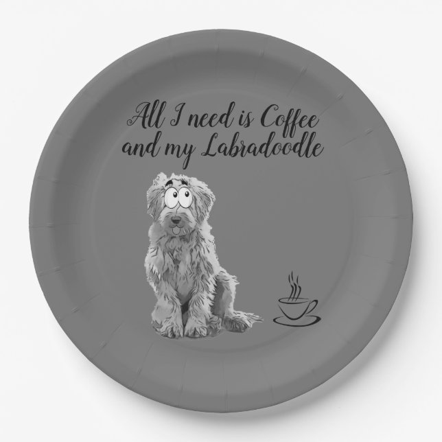 Labradoodle Paper Plate (Front)