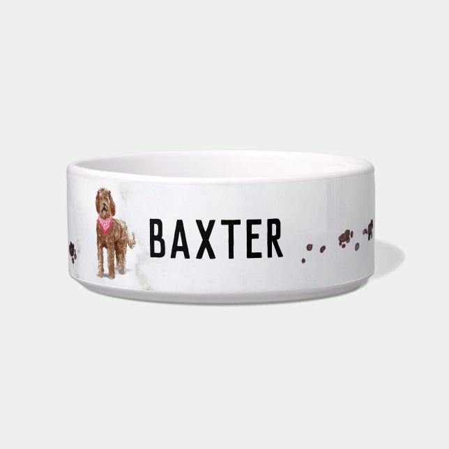 Labradoodle Personalised Dog Bowl (Front)