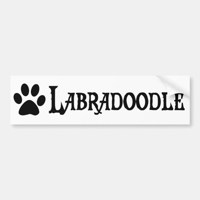 Labradoodle (pirate style w/ pawprint) bumper sticker (Front)