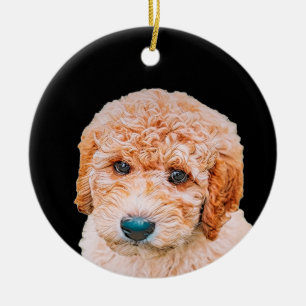 Labradoodle Puppy Ceramic Tree Decoration