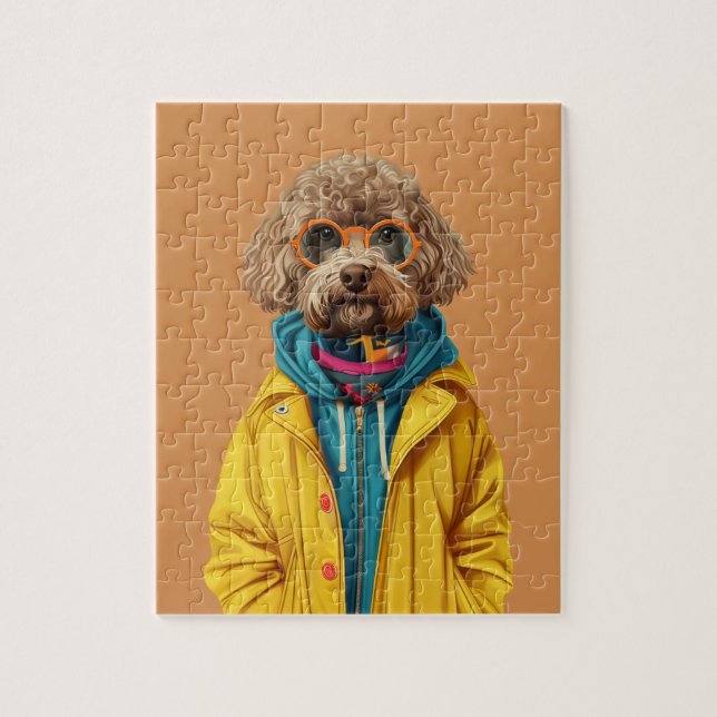 Labradoodle Puzzle with Gift Box (Vertical)