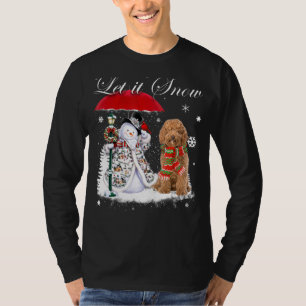 Labradoodle Santa Dog Christmas Snowman Xmas Pajam T-Shirt