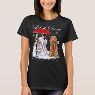 Labradoodle Santa Dog Christmas Snowman Xmas Pajam T-Shirt