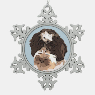 LABRADOODLE SNOWFLAKE PEWTER CHRISTMAS ORNAMENT