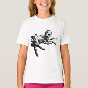 Labradoodle & Terrier Duo Ink Art T-Shirt