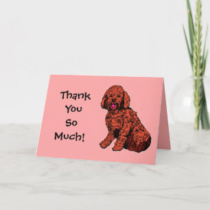 Labradoodle Thank You So Much Pink Card
