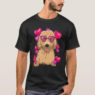 Labradoodle Valentines Day Heart Glasses Funny Dog T-Shirt