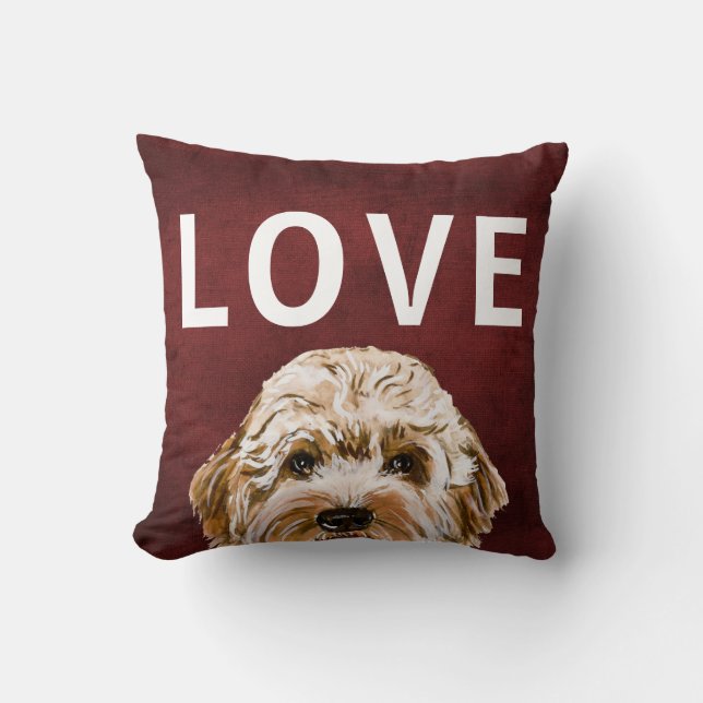 Labradoodle Valentine's Day Throw Pillow (Front)