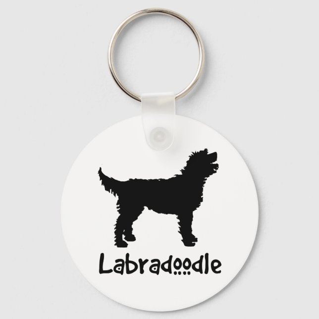 Labradoodle w/ Cool Text Key Ring (Front)
