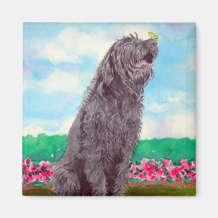 Labradoodle with Butterfly Magnet