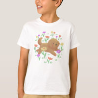 Labradoodle with Flowers Illustration