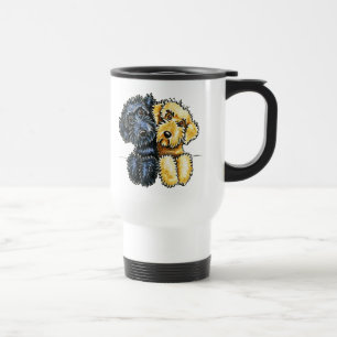 Labradoodles Black Yellow Lined Up Travel Mug