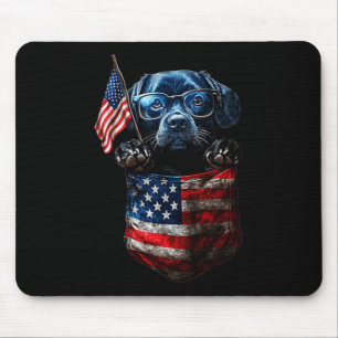 Labrador 4th Of July In Pocket America USA Flag Mouse Mat