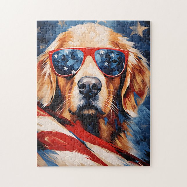 Labrador 4th of July Independence day Jigsaw Puzzle (Vertical)