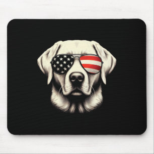 Labrador American Flag Sungles 4th Of July Patriot Mouse Mat