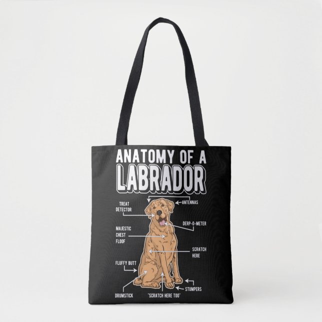 Labrador Anatomy Funny Dog Tote Bag (Front)