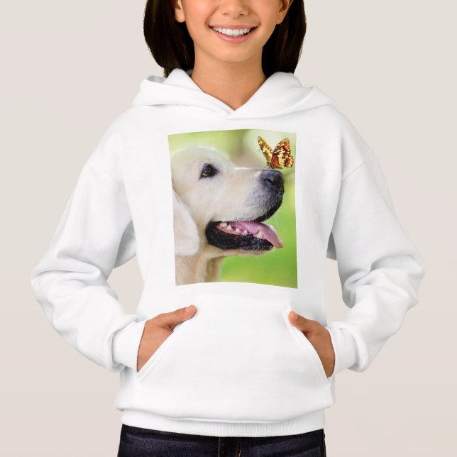 Labrador And Butterfly Throw Pillow (Front)
