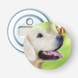 Labrador And Butterfly Throw Pillow Bottle Opener