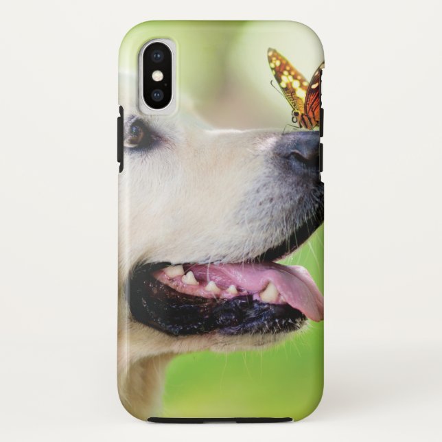 Labrador And Butterfly Throw Pillow Case-Mate iPhone Case (Back)