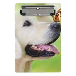 Labrador And Butterfly Throw Pillow Mini Clipboard