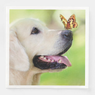 Labrador And Butterfly Throw Pillow Napkin
