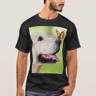 Labrador And Butterfly Throw Pillow T-Shirt