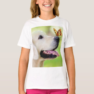Labrador And Butterfly Throw Pillow T-Shirt