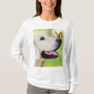 Labrador And Butterfly Throw Pillow T-Shirt
