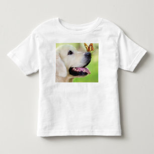 Labrador And Butterfly Throw Pillow Toddler T-Shirt
