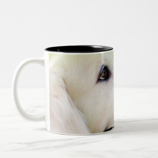 Labrador And Butterfly Throw Pillow Two-Tone Coffee Mug (Left)