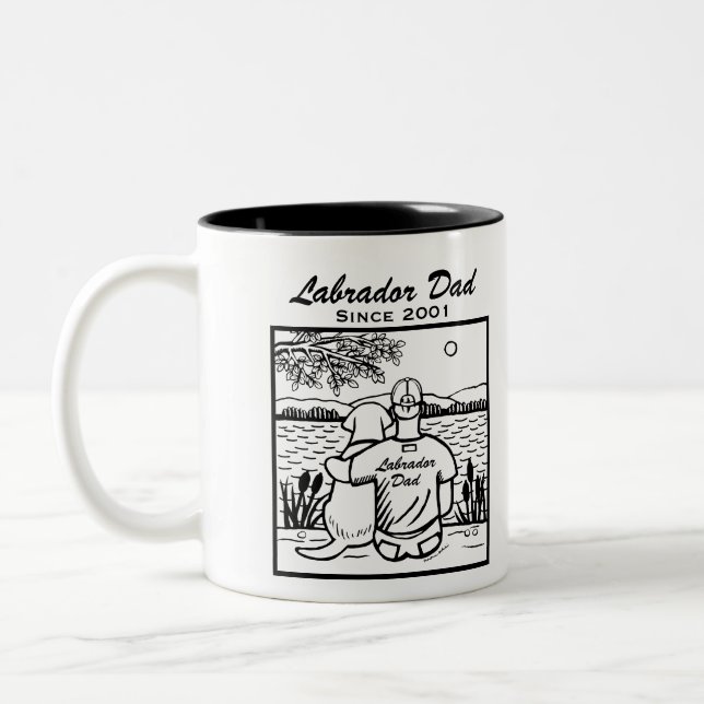 Labrador and Dad Two-Tone Coffee Mug (Left)