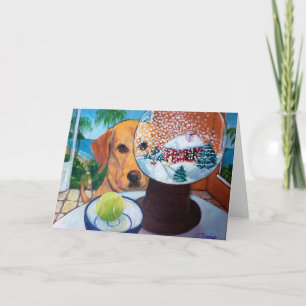 Labrador and Snowglobe Card