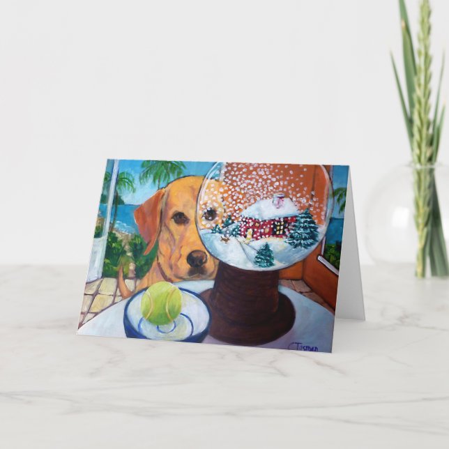 Labrador and Snowglobe Card (Front)