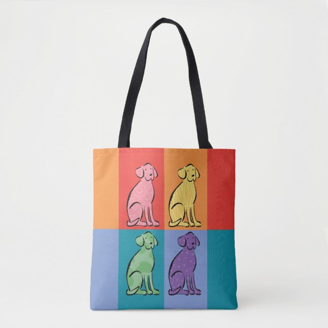 Labrador Art Colour Blocks Tote Bag (Front)