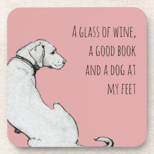 Labrador Art Dog Mum Quote Pink  Coaster