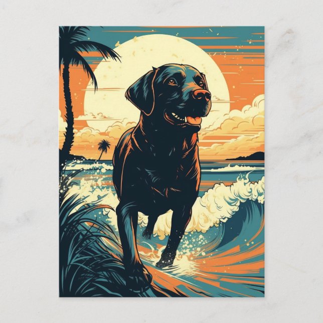 Labrador at the beach postcard (Front)