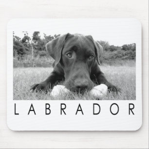 Labrador B&W Mouse Mat
