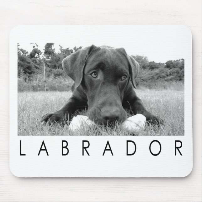 Labrador B&W Mouse Mat (Front)