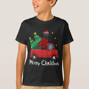 Labrador Black Christmas Truck Tree Mum Dad Xmas D T-Shirt