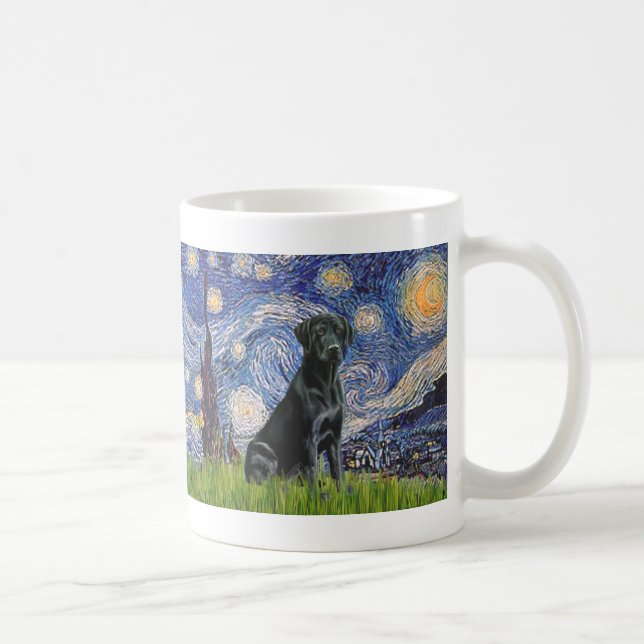 Labrador (black) - Starry Night Coffee Mug (Right)