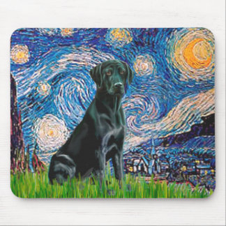 Labrador (black) - Starry Night Mouse Mat