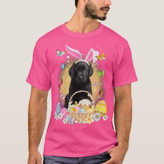 Labrador Bunny Dog With Easter Eggs Basket  T-Shirt