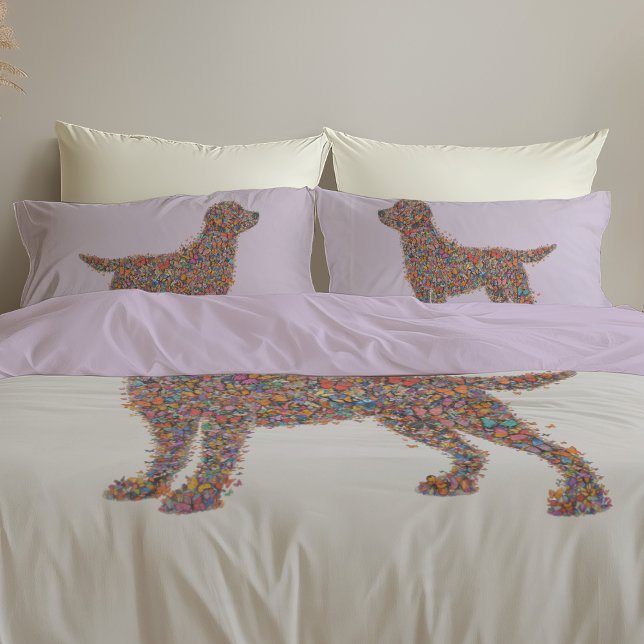 Labrador Butterfly Art Reversible Lavender Dog Mom Pillowcase (Creator Uploaded)